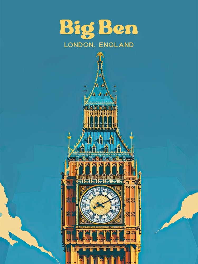 Big Ben London Vacation Art Illustration
