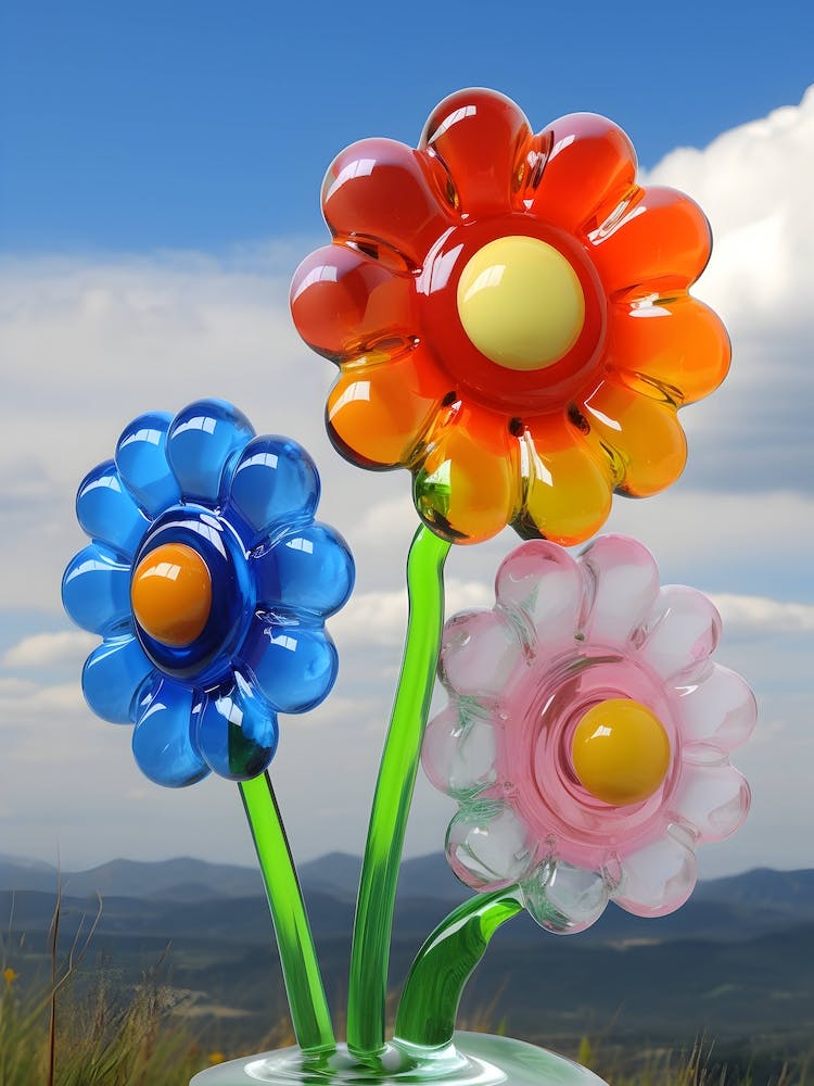 Three Glass Flowers