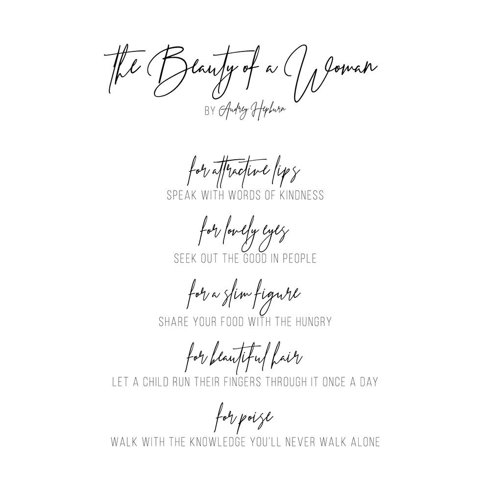 The Beauty Of A Woman By Audrey Hepburn Square