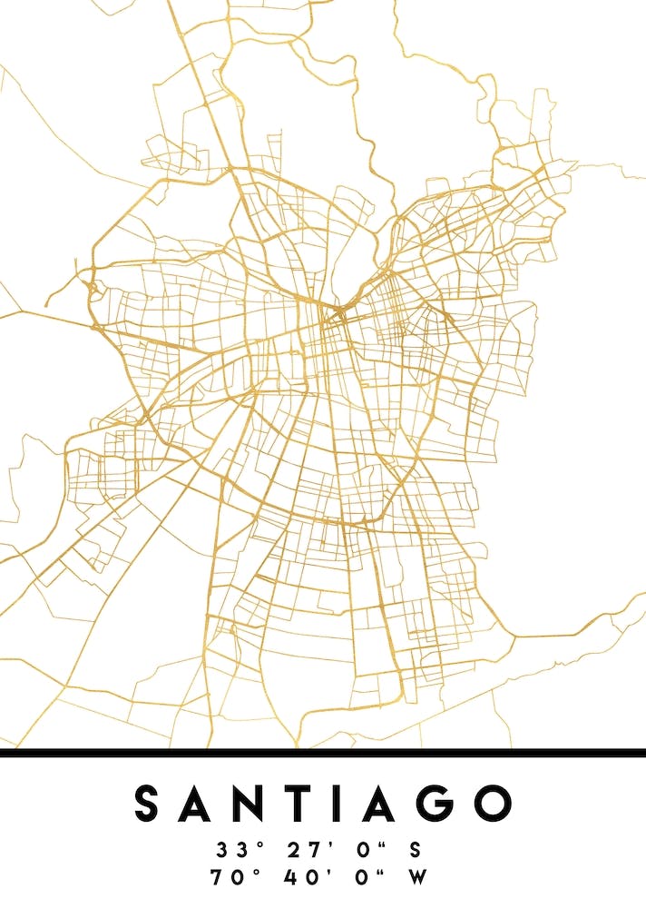 Santiago de Chile City Street Map