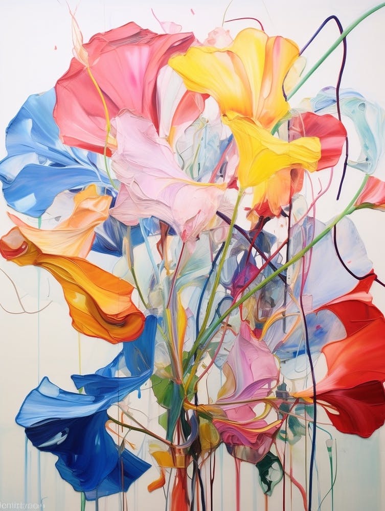 Abstract Flower Painting Morning Glory 1