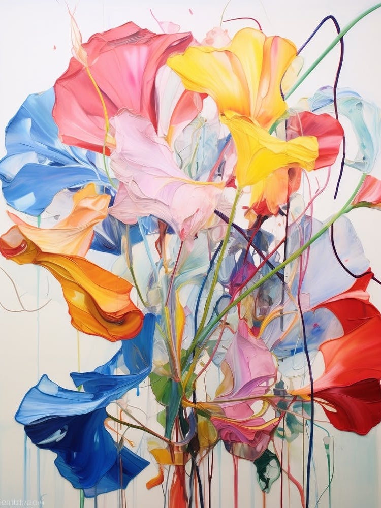 Abstract Flower Painting Morning Glory 1