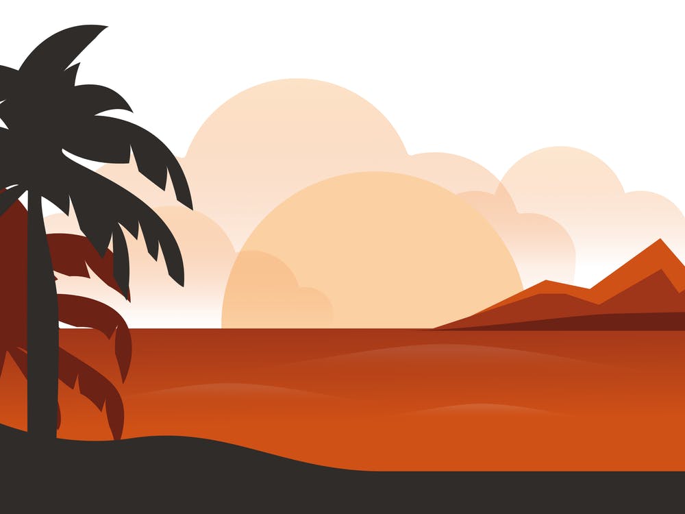 Sunset With Palm Trees 2