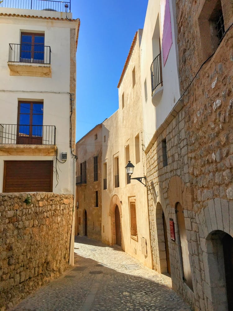 Narrow Street In The Old Town Of Ibiza (Spain Series)
