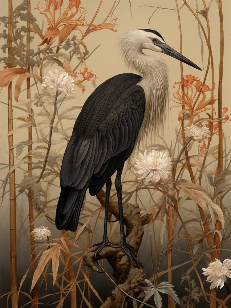 Dark And Moody Botanical Stork 4