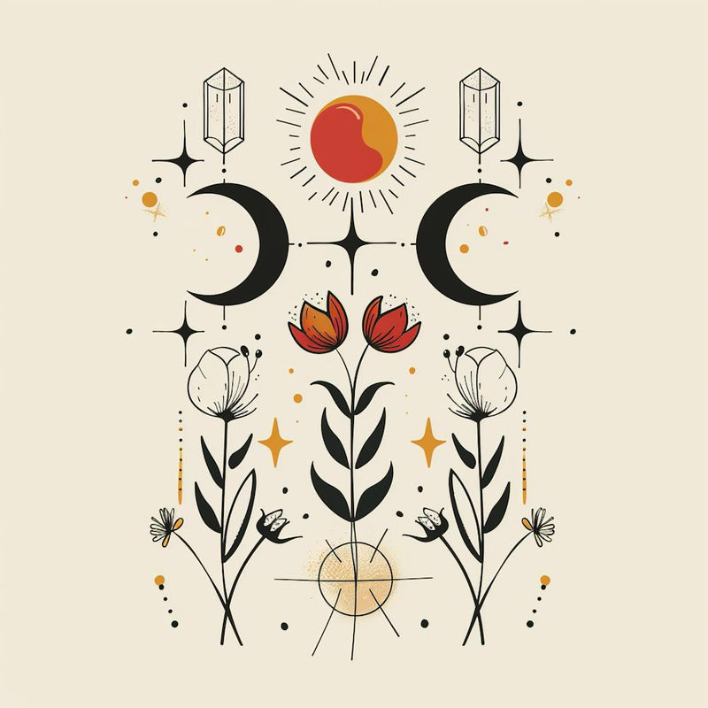 Minimalist Boho Celestial Moon 15
