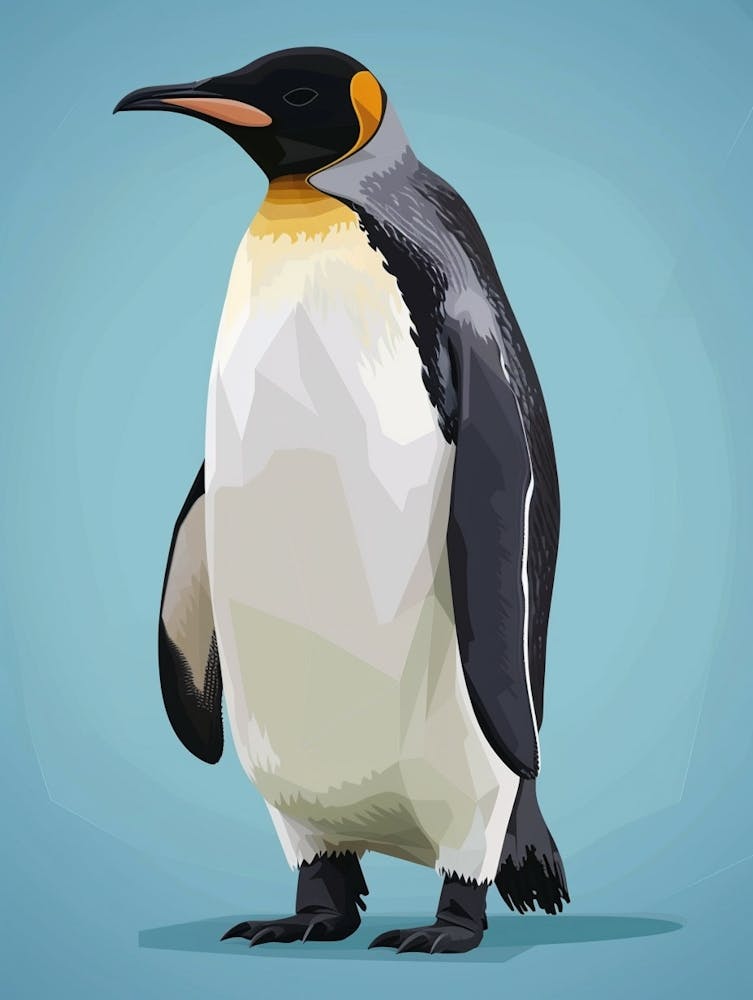 Emperor Penguin Salisbury Plain Minimalist Illustration 3