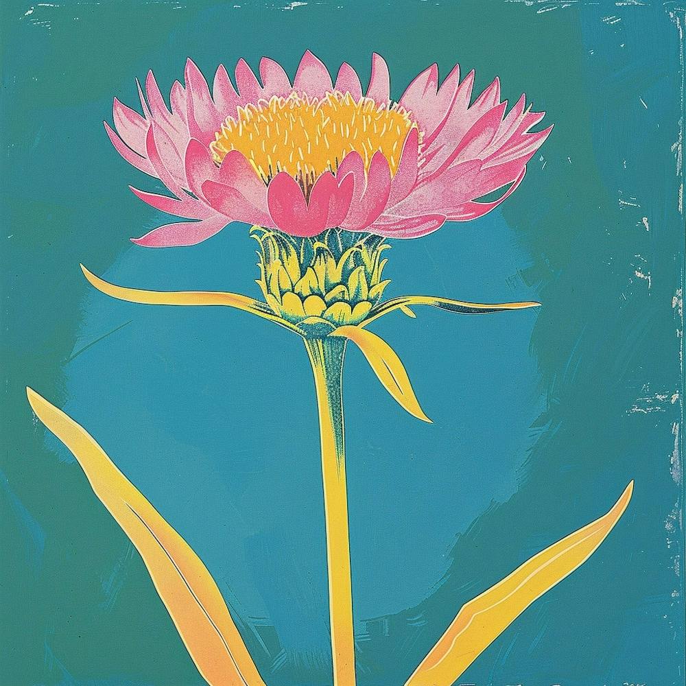Cornflower 2 Square Flower Illustration