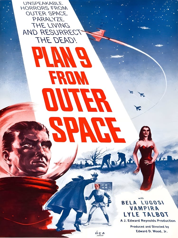 Plan Nine From Outer Space With Bela Lugosi, Scifi Movie Poster