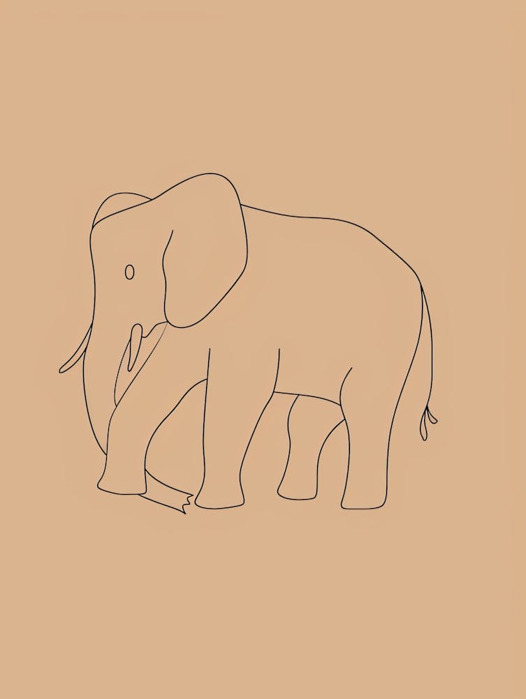 Elephant - Boho, Line Art 23