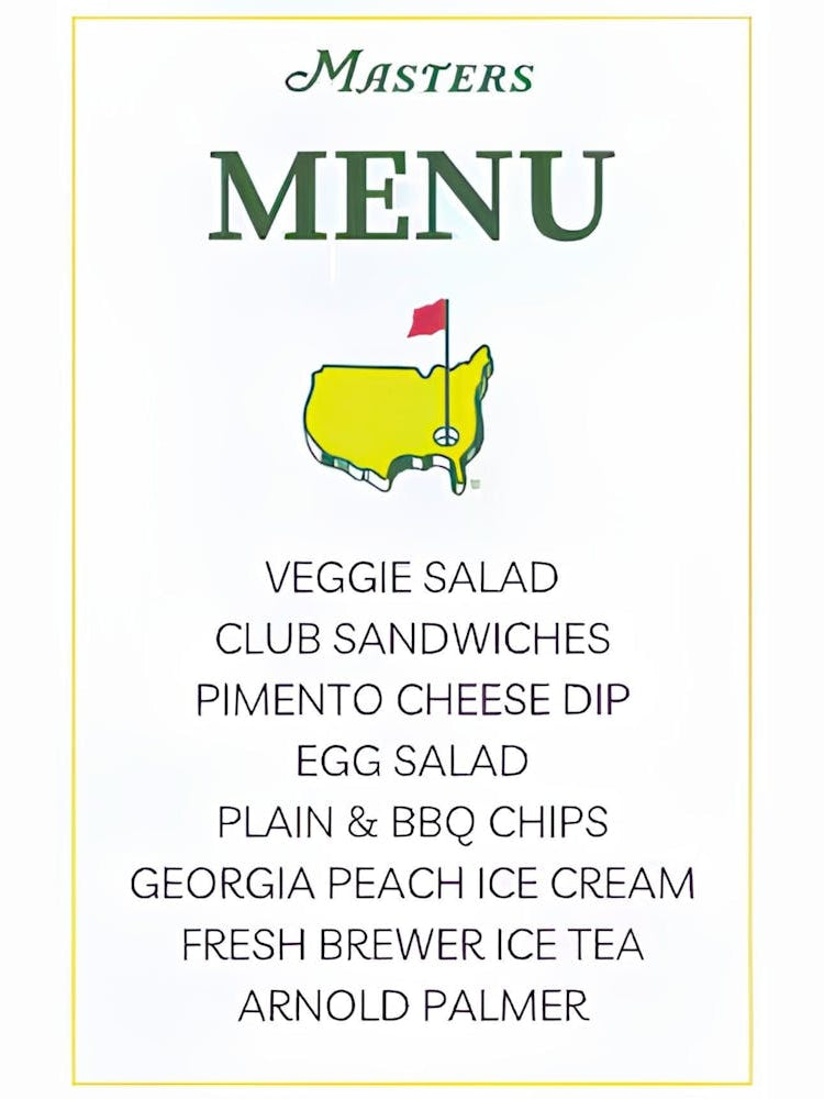 Masters Menu