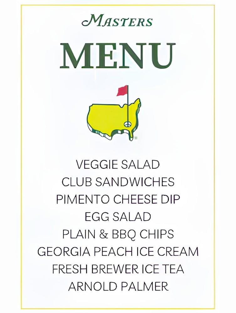 Masters Menu