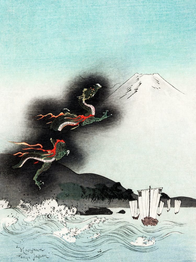 Mount Fuji With Flying Dragon