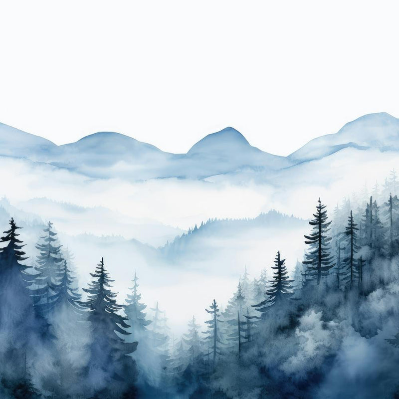Aquarell eines Waldes
