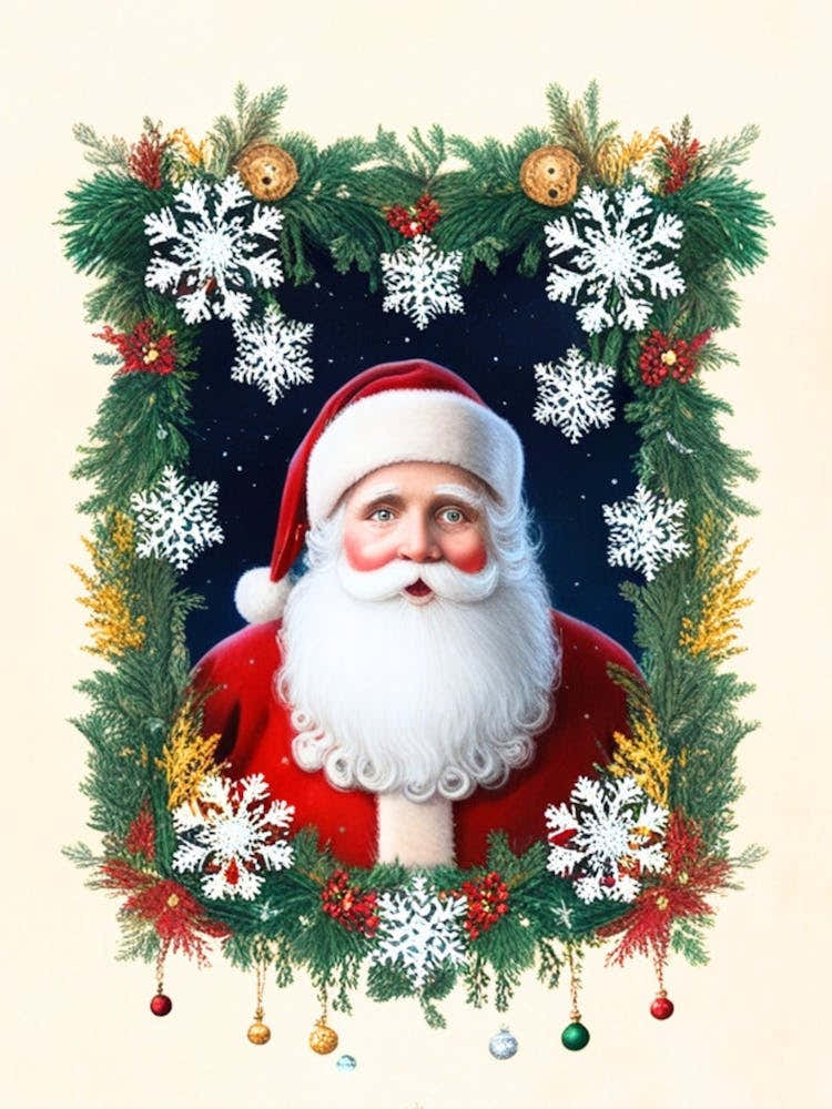 William Morris Santa Claus Christmas Frame