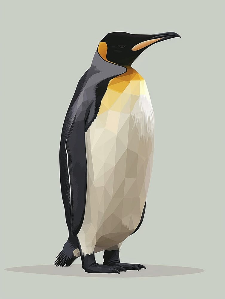 Emperor Penguin Gold Harbour Minimalist Illustration Illustration 1
