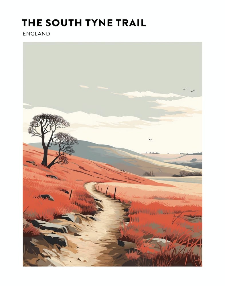 The South Tyne Trail England 3 Hiking Trail Landscape Poster