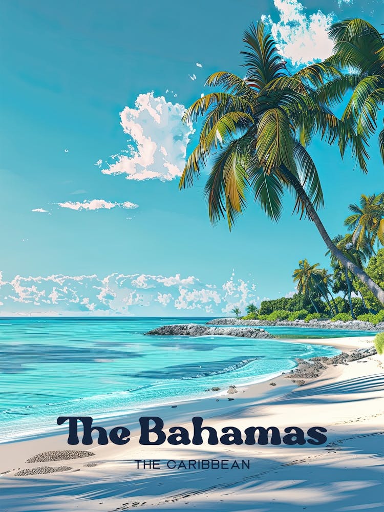 The Bahamas Caribbean Vacation Travel Illustration