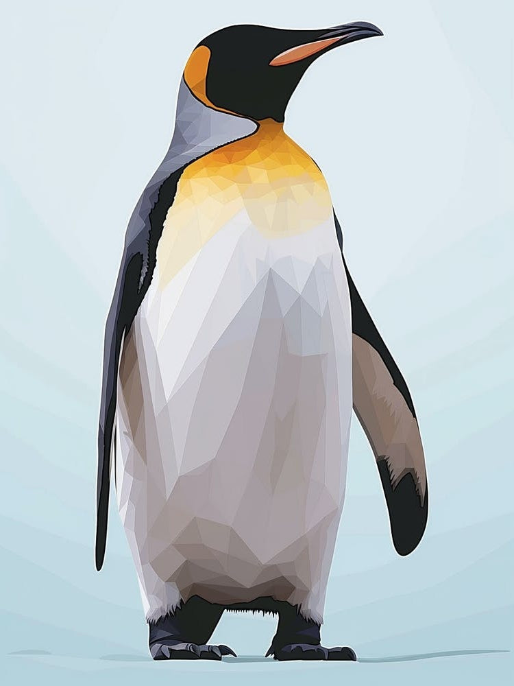 Emperor Penguin Robben Island Minimalist Illustration 2