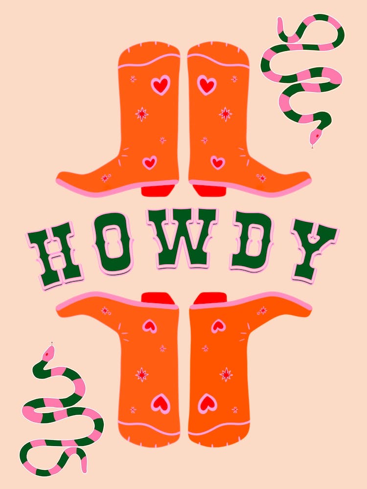 Howdy Orange Boots