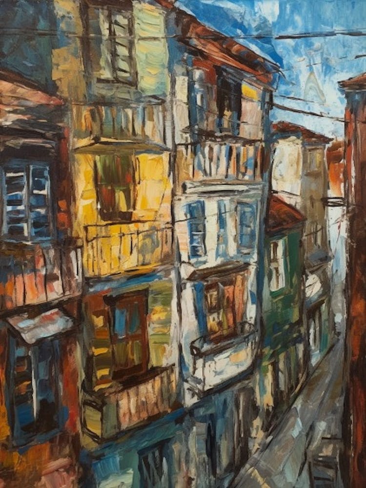 Window View Of Buenos Aires In The Style Of Expressionism 3