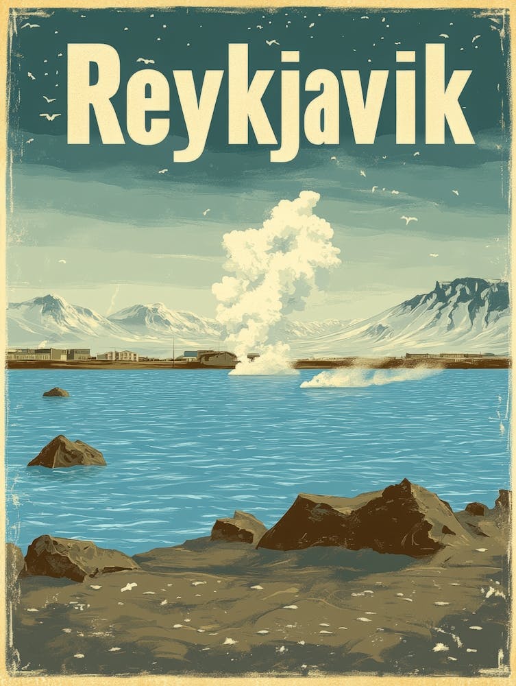 Aihrgdesign Ein Retro-Reiseposter Für Reykjavik