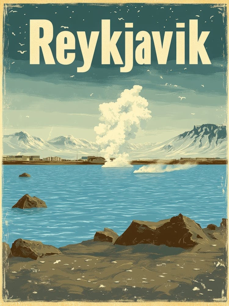 Aihrgdesign A Retro Travel Poster For Reykjavik
