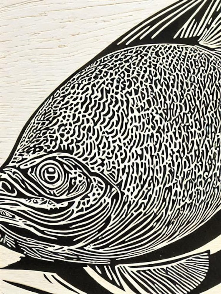 Flounder Linocut