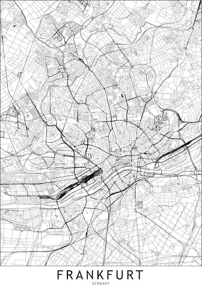 Frankfurt White Map