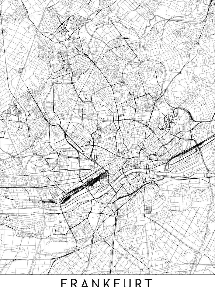Frankfurt White Map