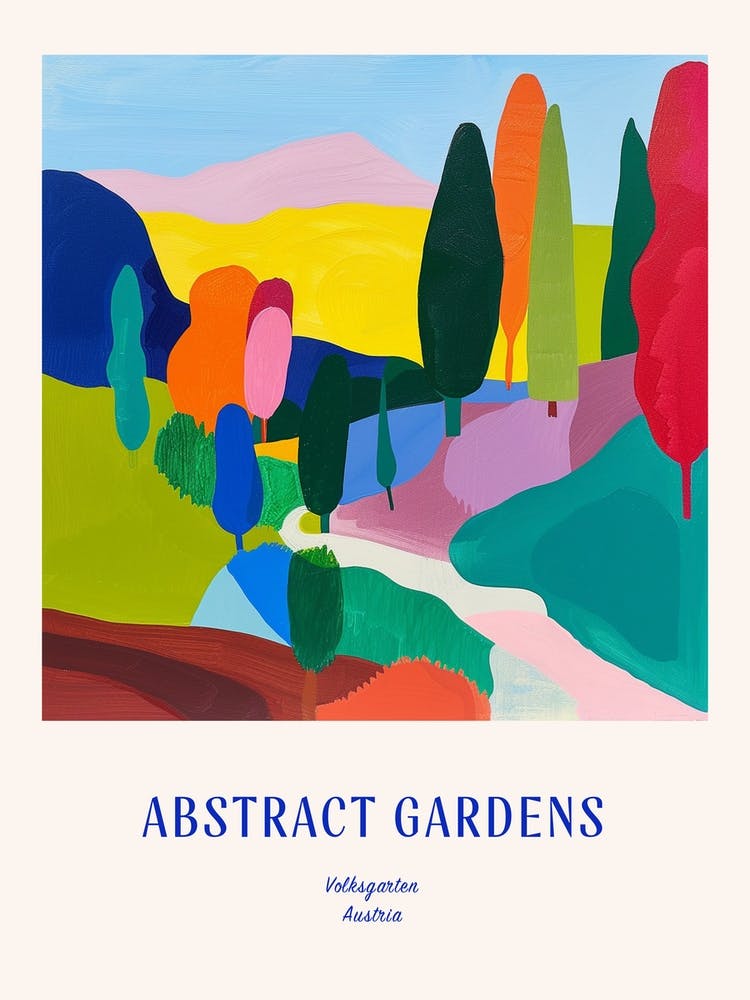 Colourful Gardens Volksgarten Austria 2 Blue Poster