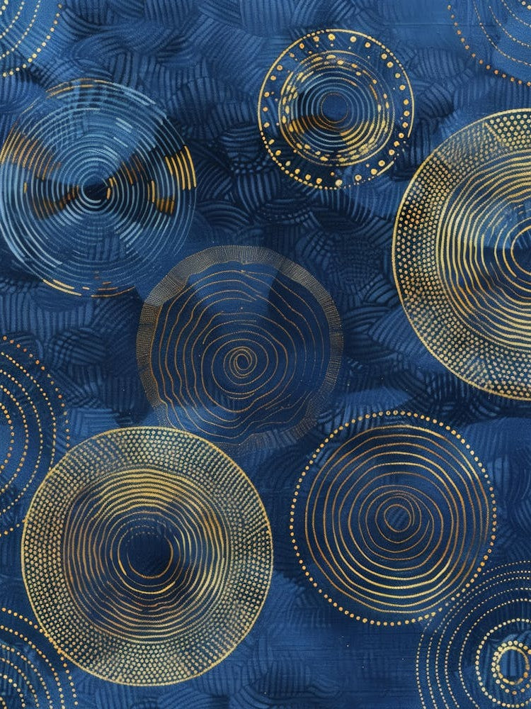Circles In Blue And Gold 2
