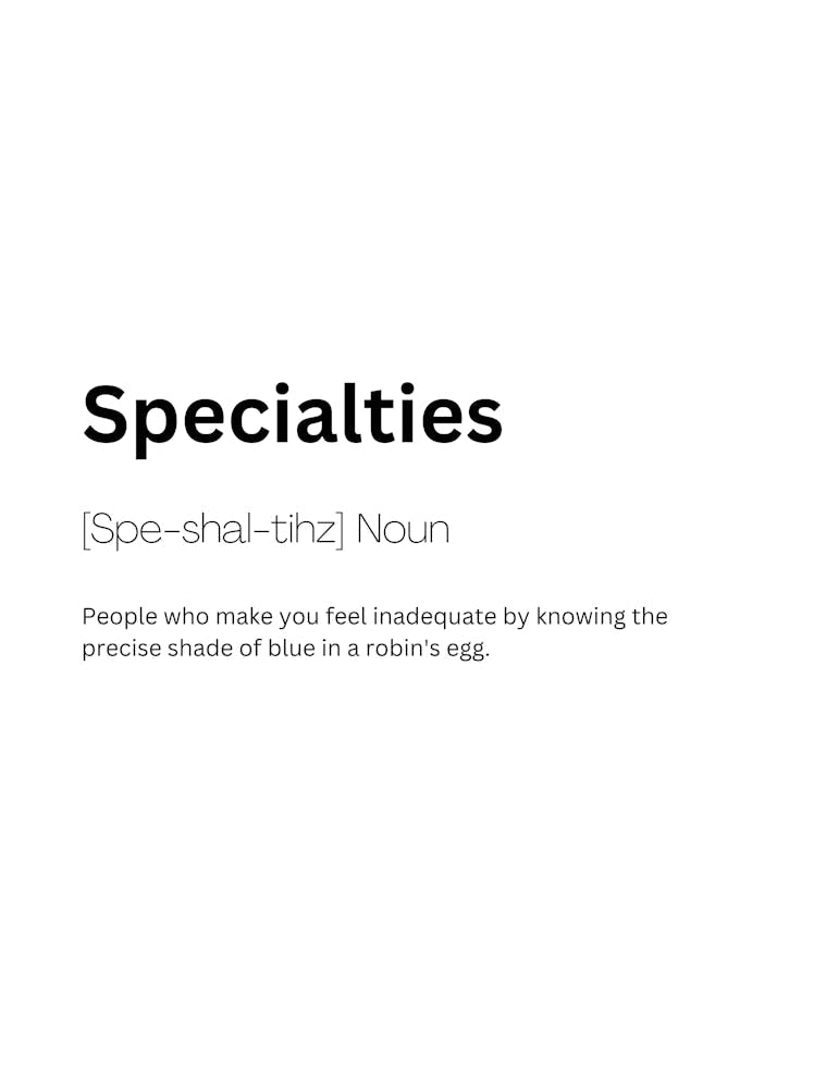 Specialties Definition Meaning