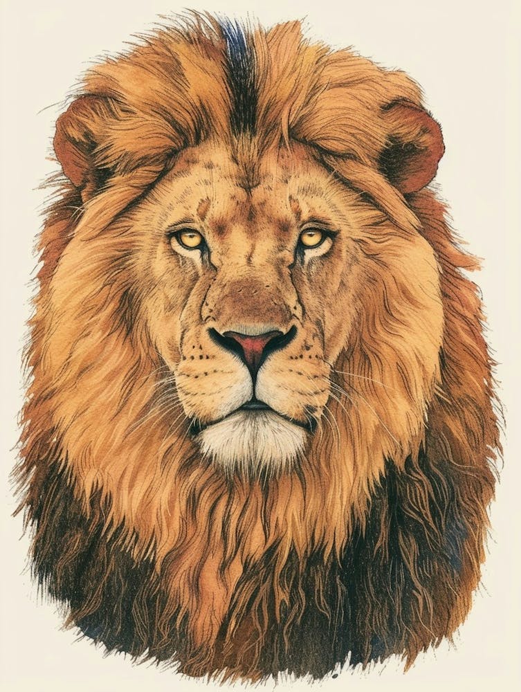 Afrikanisches Löwenporträt Nahaufnahme Clipart 4