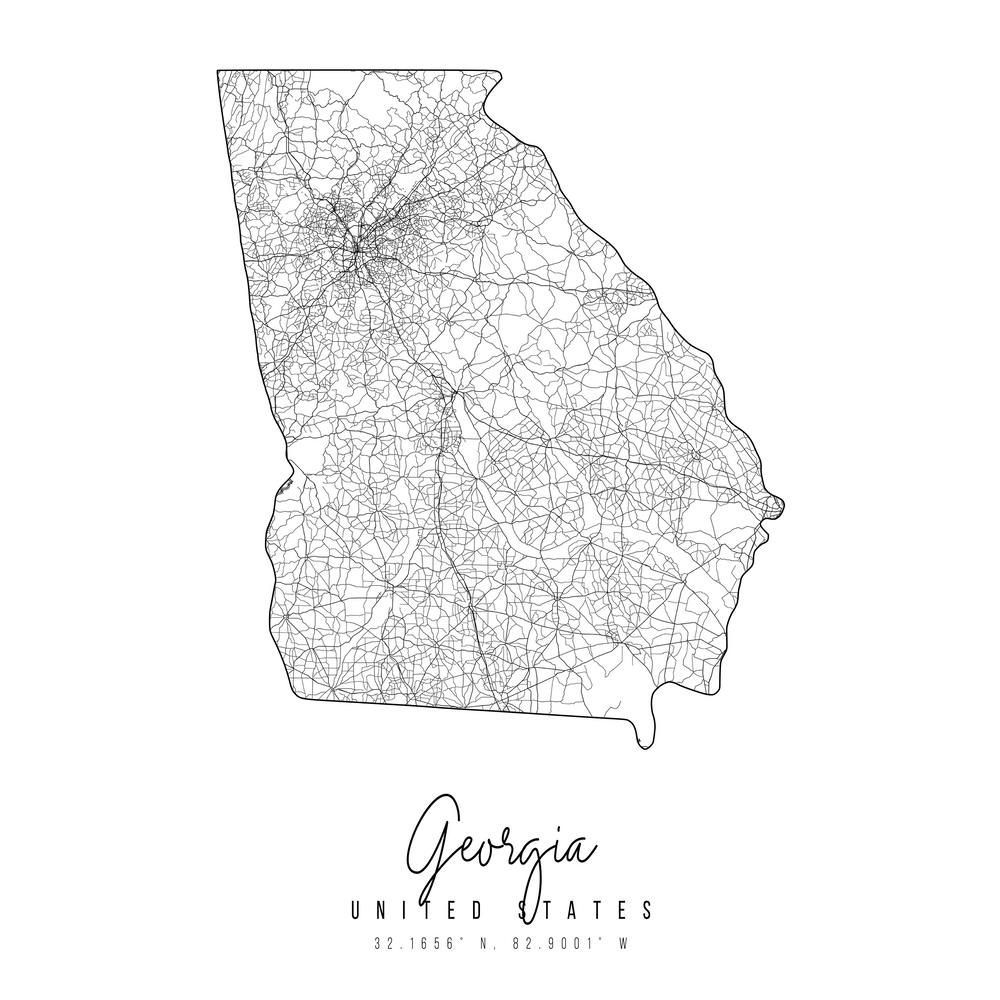 Georgia Minimal Street Map Square