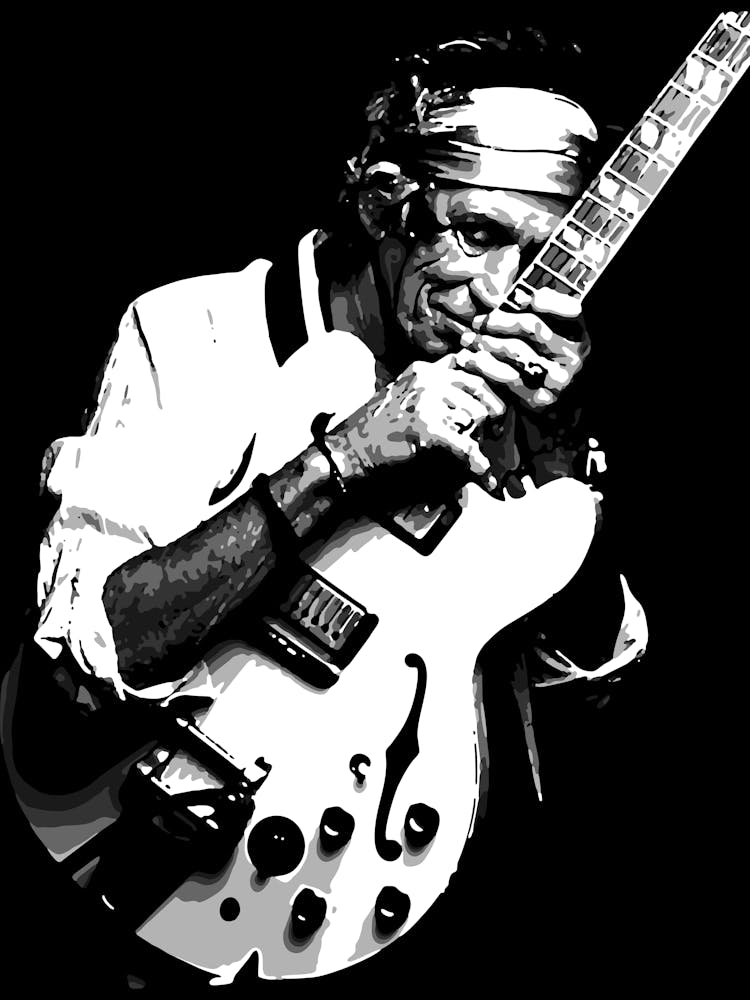 Keith Richards American Rock Guitarist Legend in Grayscale