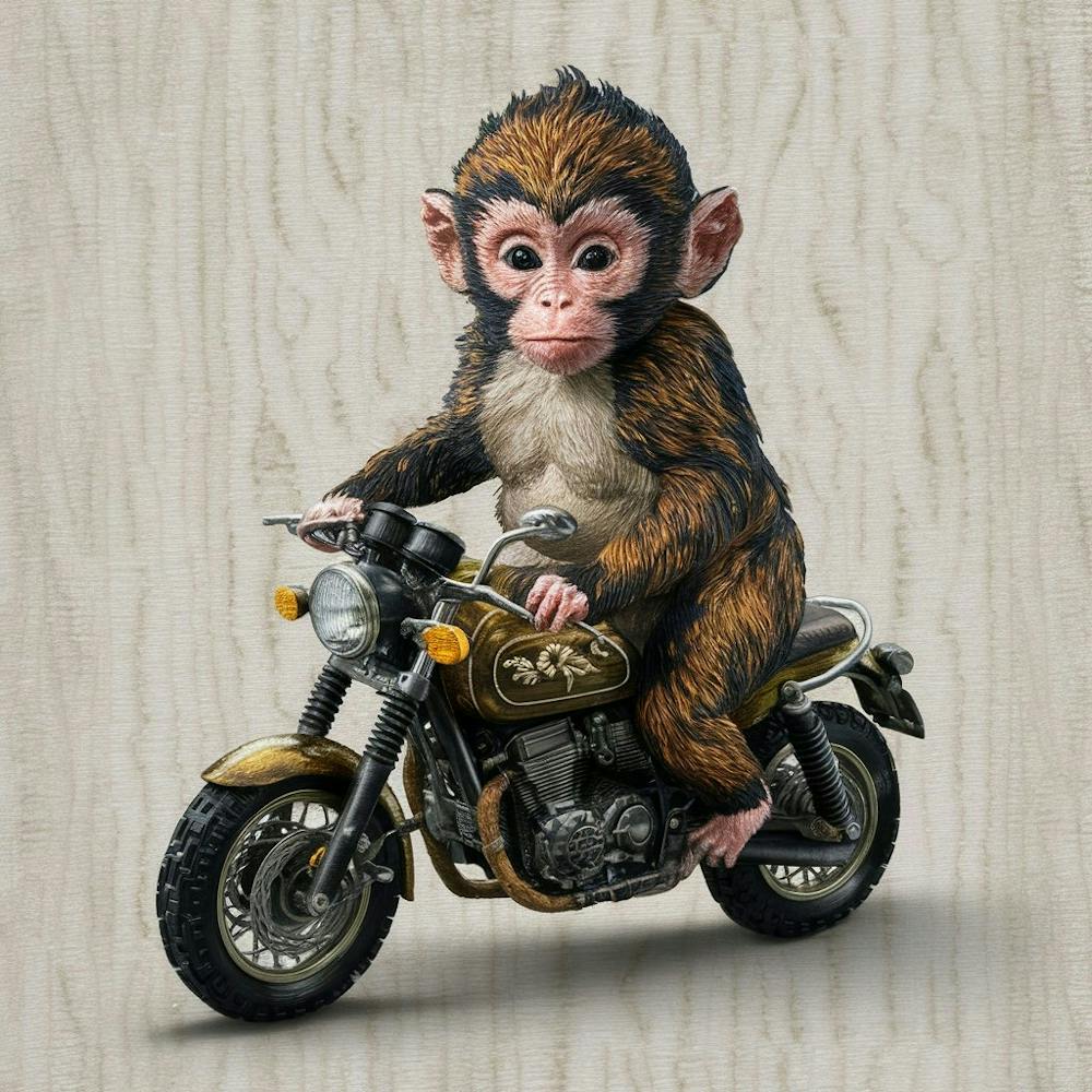 Monkey On A Motorcycle