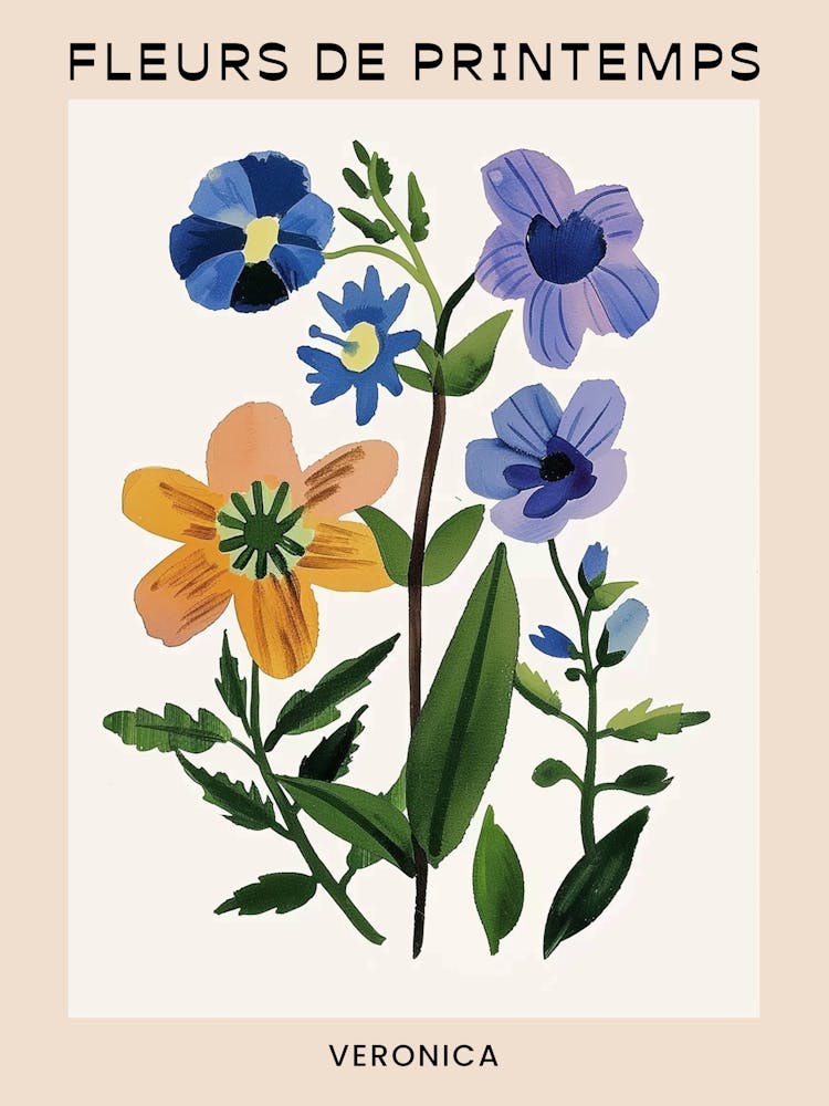 Spring Floral French Poster  Veronica 3