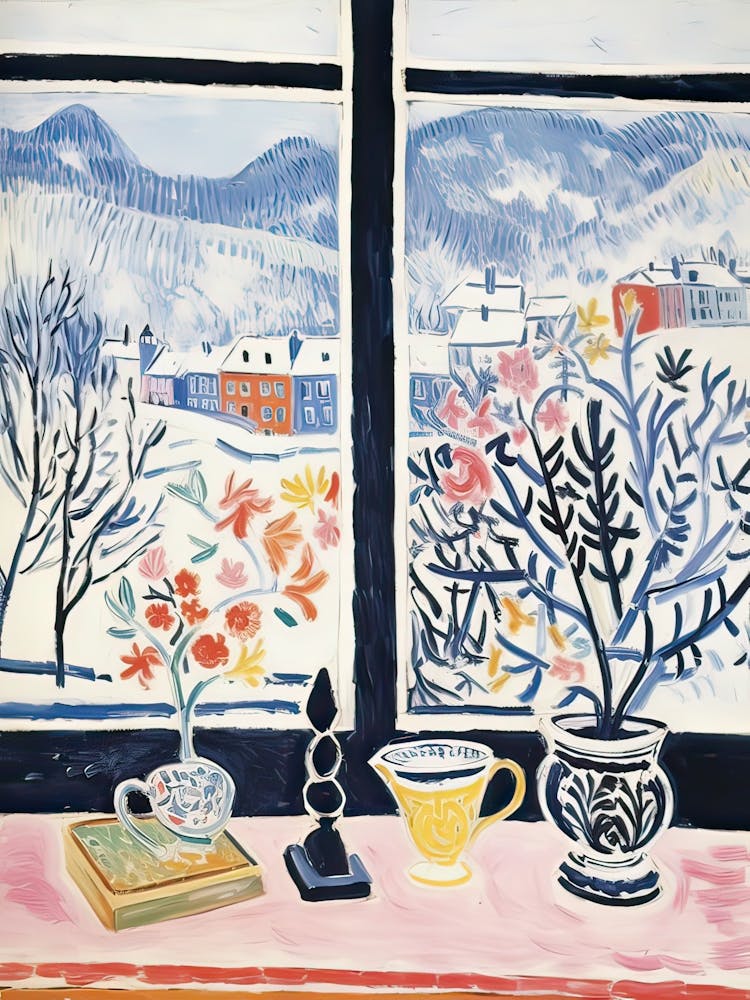 Le rebord de fenêtre de Salzbourg, Autriche Neige Inspirée par Matisse 3