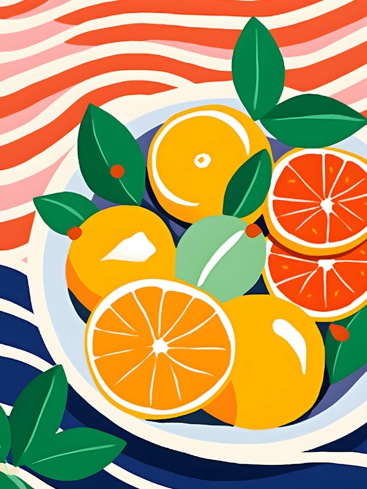 Oranges On A Plate