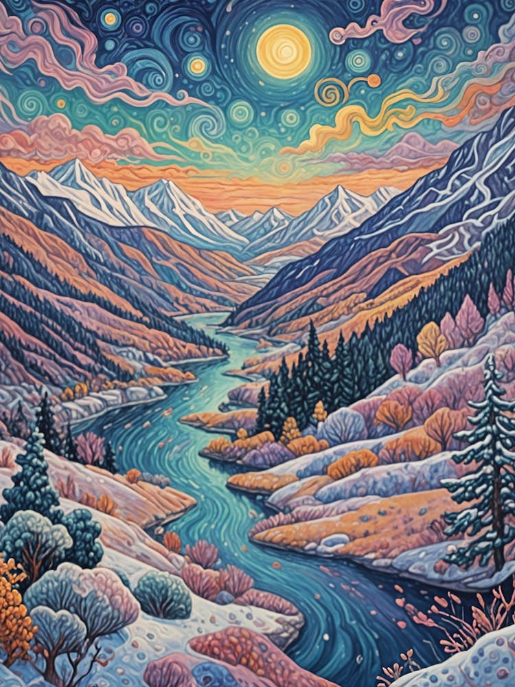 Winter Night In The Mountains