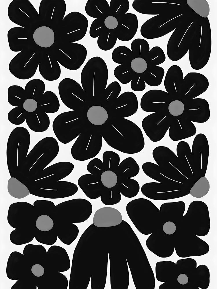 Schwarz-Weiße Blumen 143