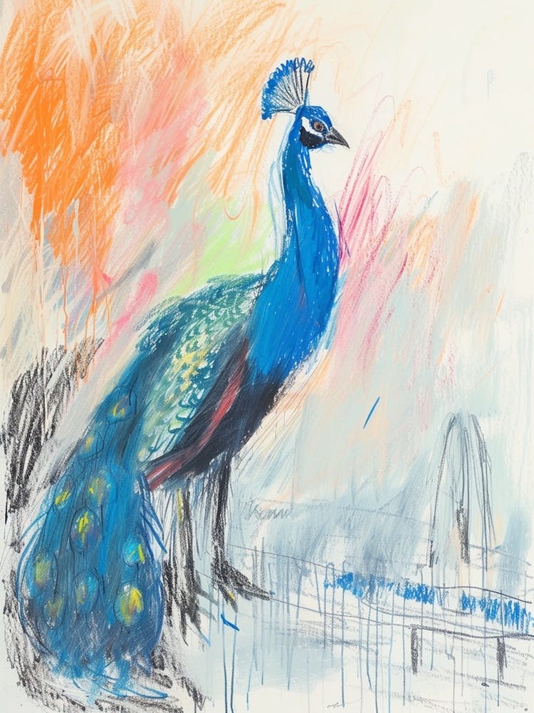 Loose Lines Peacock Sketch 1