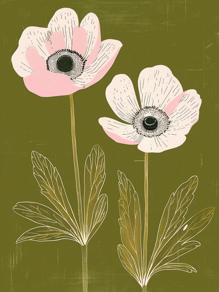 Pink & Green Anemone 2