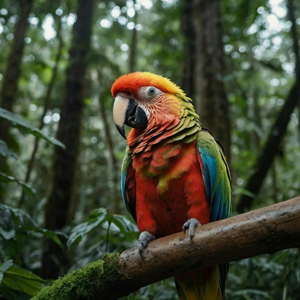 Colorful Parrot In The Rainforest