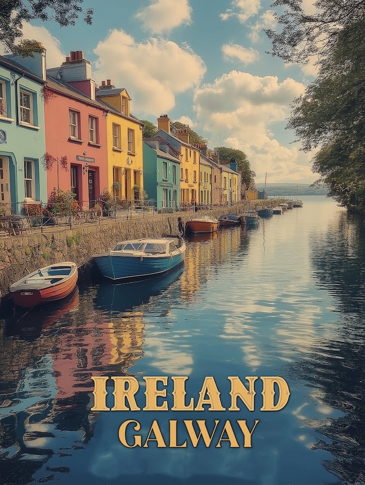 Galway Ireland Retro Irish Landmark