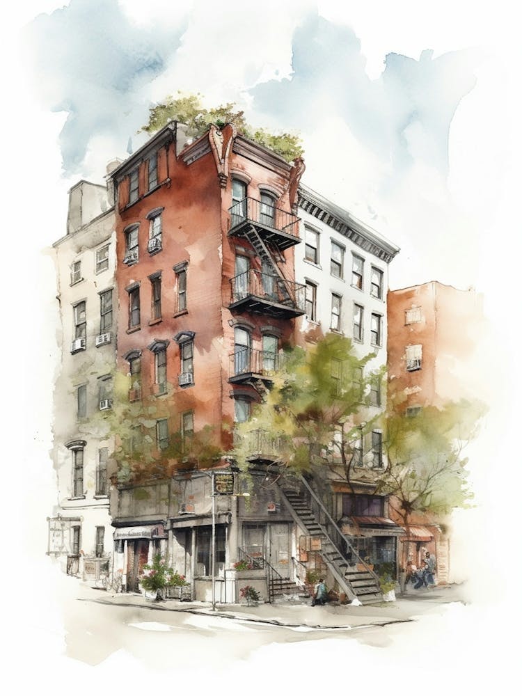 Tribeca New York City Neighborhood, Watercolour 2