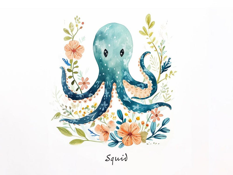 Little Floral Squid 1 Poster