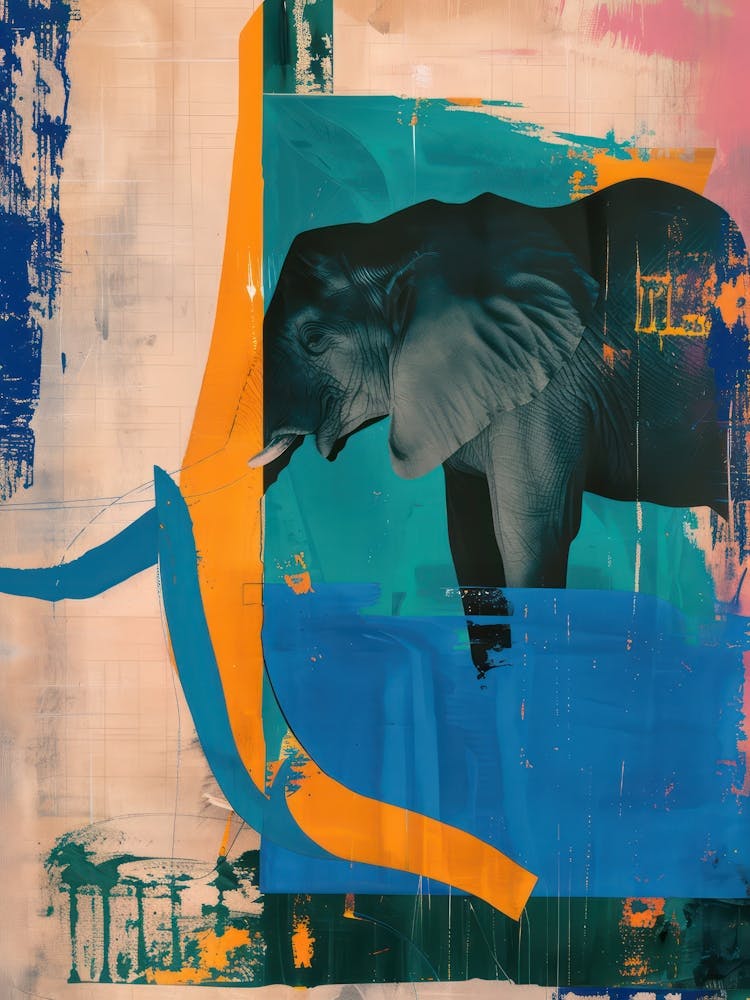 Elephant 2 Cut Out Collage