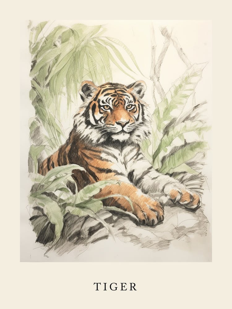 Beatrix Potter Inspired  Animal Watercolour Tiger 4